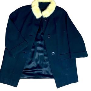 Vintage 30s-40s Wool Fur Swing Coat